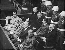 World War 1 Picture - Goring (first row, far left) at the Nuremberg Trials.