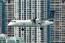 World War 1 Picture - Porter Airlines Dash-8 landing at Billy Bishop Toronto City Airport (CYTZ/YTZ)