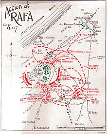 World War 1 Picture - Battle of Rafa Map