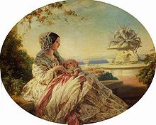 World War 1 Picture - A painting of Queen Victoria with Prince Arthur by Franz Xaver Winterhalter