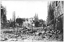 World War 1 Picture - Ruins of Ypres market square.