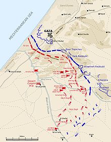 World War 1 Picture - Position at 2 pm, Second Battle of Gaza