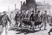 World War 1 Picture - Admiral Seymour returning to Tientsin with wounded men