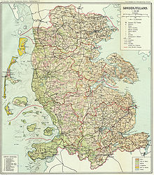 World War 1 Picture - Map of Schleswig / South Jutland before the plebiscites.