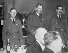 World War 1 Picture - Prince Albert (left) at an RAF dinner in 1919 with Sir Hugh Trenchard (centre) and Christopher Courtney (right)