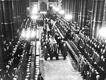 World War 1 Picture - Trenchard's funeral in Westminster Abbey in 1956.