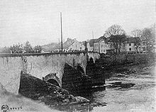 World War 1 Picture - 1 December 1918 Soldiers from the American 125th Infantry Regiment crossing the Sauer at Echternach, and becoming amongst the first Allied soldiers to enter Germany after the armistice.