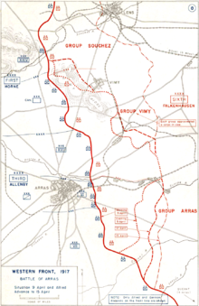 World War 1 Picture - Frontlines at Arras immediately prior to the assault