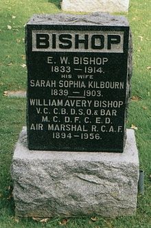 World War 1 Picture - Bishop's gravesite in Owen Sound, Ontario