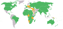 World War 1 Picture - Map of the world with the participants in World War I. The Allies are depicted in green, the Central Powers in orange, and neutral countries in grey.