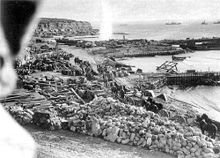 World War 1 Picture - W Beach, Helles, on 7 January 1916 just prior to the final evacuation