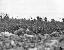 World War 1 Picture - Men from The Wiltshire Regiment attacking near Thiepval, 7 August. Photo by Ernest Brooks