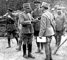 World War 1 Picture - General Cadorna visiting British batteries during World War I.