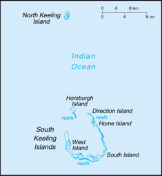 World War 1 Picture - A map of the Cocos (Keeling Islands.