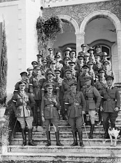 World War 1 Picture - Lieutenant General Sir Harry Chauvel (front and centre) with his Desert Mounted Corps Headquarters staff