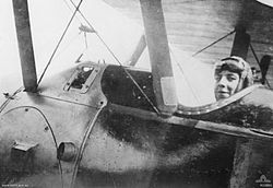 World War 1 Picture - Captain Thomas Baker seated in the cockpit of a Sopwith Camel