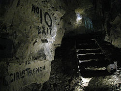 World War 1 Picture - Exit from the Allied military tunnels in the Carrixre Wellington