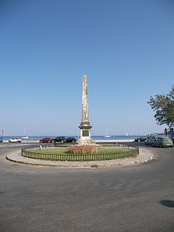 World War 1 Picture - Douglas' column at the suburb of Garitsa. Built to commemorate Howard Douglas.