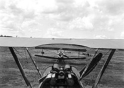 World War 1 Picture - View of an AFC Camel through the cockpit of another Camel on the Western Front, June 1918