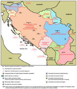 World War 1 Picture - Occupation and partition of Yugoslavia in World War II.