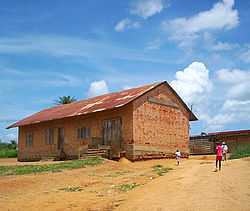 World War 1 Picture - German-built building at Ambam, today used as a school