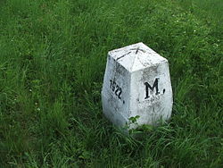 World War 1 Picture - Bordermark on the Hungarian-Romanian border near Csenger.
