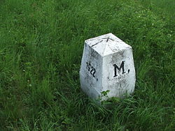 World War 1 Picture - Bordermark on the Hungarian-Romanian border near Csenger.