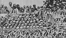 World War 1 Picture - The remains of Serbs massacred by Bulgarian soldiers in town of Surdulica