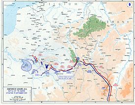 World War 1 Picture - Map of the First Battle of the Marne