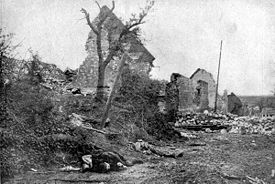 World War 1 Picture - The ruins of Carency after it was recaptured by France