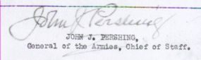 World War 1 Picture - Signature of John Pershing as General of the Armies