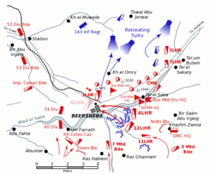 World War 1 Picture - Positions at Beersheba, dusk on 31 October