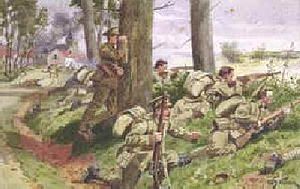 World War 1 Picture - Coldstream Guards in France, 1914. Painting by William Barnes Wollen