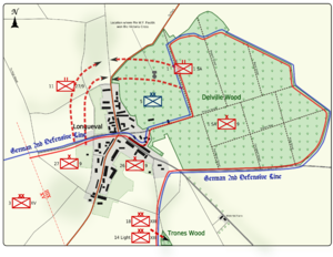 World War 1 Picture - Map 3: Plan for the attack on the northern corner on 16 July 1916