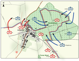 World War 1 Picture - Map 4: Dispositions evening of 17 July