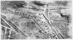 World War 1 Picture - The Hindenburg Line at Bullecourt seen from the air in 1920