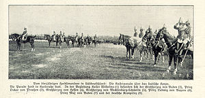 World War 1 Picture - Emperor Wilhelm with other german top politicians at a pre-war military training in autumn 1909