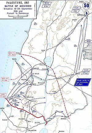 World War 1 Picture - Progress of Battle of Megiddo, 19-24 September 1918