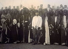 World War 1 Picture - Jamal Pasha with Iraqi tribal leaders, celebrating the completion of the al-Hindya dam on the Euphrates river near al-Hilla, south of Baghdad.