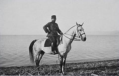 World War 1 Picture - Ahmed Djemal on the shore of the Dead Sea in 1915.