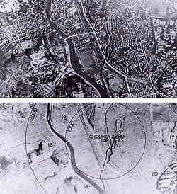 World War 1 Picture - Nagasaki before and after bombing