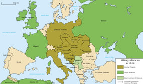 World War 1 Picture - European military alliances prior to the war.