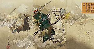 World War 1 Picture - A Japanese print depicting General Kuropatkin at the Battle of Liaoyang