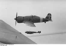 World War 1 Picture - A Regia Aeronautica G.50 flying with a Luftwaffe Messerschmitt Bf 110 over North Africa in 1941.