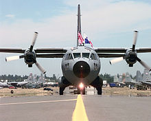 World War 1 Picture - A C-27A from Howard AFB, Panama, taxies in after landing at McChord AFB, Washington.
