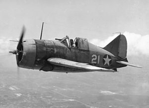 Airplane Picture - Brewster F2A-3 in flight.