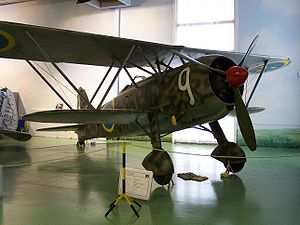 Airplane Picture - Fiat CR.42 Falco in Swedish Air Force markings.