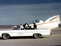 Airplane Picture - The M2-F1 and its 1963 Pontiac convertible tow vehicle