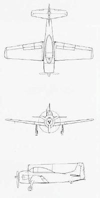 Airplane Picture - Three-view of XSN2J-1