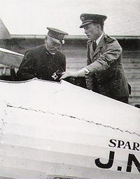 Warbird Picture - Captain Sempill showing a Sparrowhawk to Admiral Togo Heihachiro, 1921